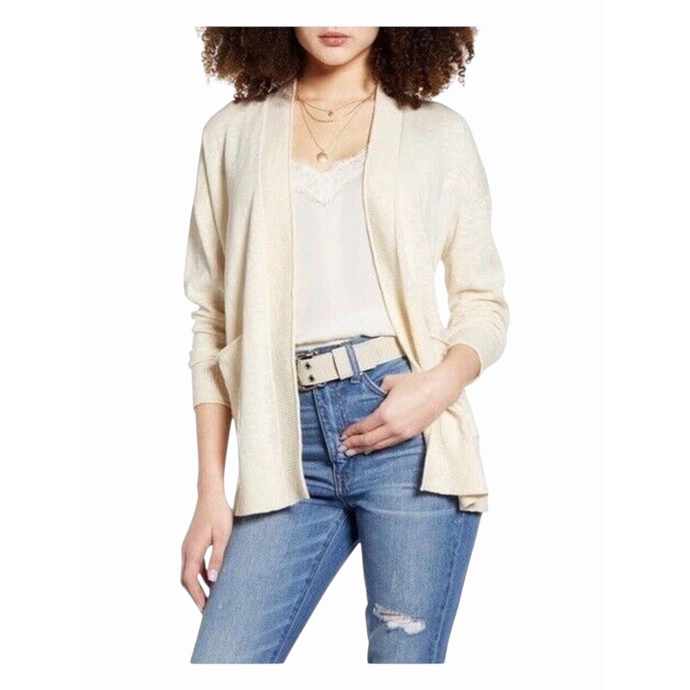 Madewell Bradley Cardigan Sweater XXS Ivory Cream Slub Knit Oversized New JJJ8-1